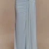 Calandra Slinky Maxi Skirt – Pale Blue