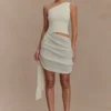 Cali Drape Skirt Knit Mini Dress – Ivory Cali Drape Skirt Knit Mini Dress – Ivory