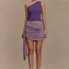 Cali Drape Skirt Knit Mini Dress – Purple Cali Drape Skirt Knit Mini Dress – Purple