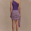 Cali Drape Skirt Knit Mini Dress – Purple Cali Drape Skirt Knit Mini Dress – Purple