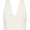 Calla Collared Sleeveless Halter Top – Ivory Calla Collared Sleeveless Halter Top – Ivory