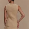 Camilla Boucle Sleeveless Vest – Light Taupe