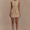 Camilla Boucle Sleeveless Vest – Light Taupe