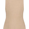 Camilla Boucle Sleeveless Vest – Light Taupe