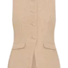 Camilla Boucle Sleeveless Vest – Light Taupe