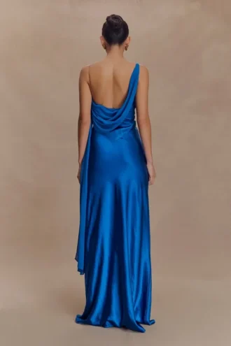 Carah Satin And Chiffon Maxi Dress – Cobalt Carah Satin And Chiffon Maxi Dress – Cobalt