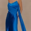 Carah Satin And Chiffon Maxi Dress – Cobalt Carah Satin And Chiffon Maxi Dress – Cobalt