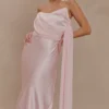 Carah Satin And Chiffon Maxi Dress – Pale Pink Carah Satin And Chiffon Maxi Dress – Pale Pink