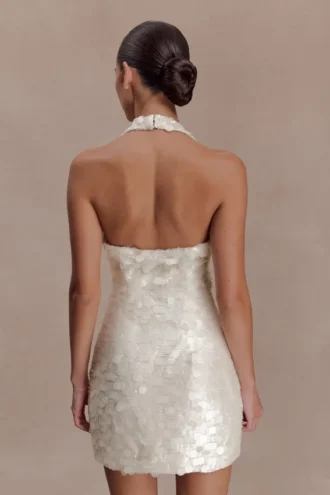 Caralee Sequin Halter Mini Dress – Ivory Caralee Sequin Halter Mini Dress – Ivory