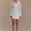 Carina Peplum Cotton Shirt Dress – White Carina Peplum Cotton Shirt Dress – White