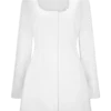 Carina Peplum Cotton Shirt Dress – White Carina Peplum Cotton Shirt Dress – White
