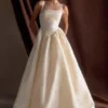 Carla Ruched Gown – Cream Ivory Carla Ruched Gown – Cream Ivory