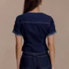 Carlene Cuffed Denim Shorts – Indigo Blue
