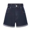 Carlene Cuffed Denim Shorts – Indigo Blue