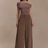 Carley Off Shoulder Knit Top – Cacao Brown Carley Off Shoulder Knit Top – Cacao Brown