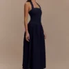Caroline Denim Halter Midi Dress – Indigo Blue Caroline Denim Halter Midi Dress – Indigo Blue