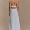 Carolyn Linen Bubble Maxi Dress – White Carolyn Linen Bubble Maxi Dress – White