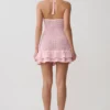Carrisa Crochet Knit Mini Dress – Baby Pink