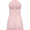 Carrisa Crochet Knit Mini Dress – Baby Pink