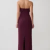 Cary Folded Strapless Crepe Midi Dress – Wine Cary Folded Strapless Crepe Midi Dress – Wine