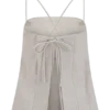 Casey Linen Corded Embroidered Linen Top – Natural