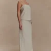 Casey Linen Embroidered Maxi Skirt – Natural