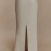 Casey Linen Embroidered Maxi Skirt – Natural