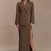 Cassie Column Maxi Skirt – Cacao Brown