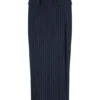 Cassie Column Maxi Skirt – Navy Pinstripe