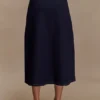 Cecilia Denim A-Line Midi Skirt – Indigo Blue Cecilia Denim A-Line Midi Skirt – Indigo Blue