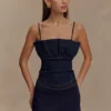 Cecilia Denim Frill Corset – Indigo Blue Cecilia Denim Frill Corset – Indigo Blue