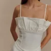 Cecilia Denim Frill Corset – White Cecilia Denim Frill Corset – White