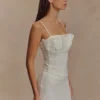 Cecilia Denim Frill Corset – White Cecilia Denim Frill Corset – White