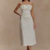 Cecilia Denim Frill Corset – White Cecilia Denim Frill Corset – White