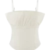 Cecilia Denim Frill Corset – White Cecilia Denim Frill Corset – White