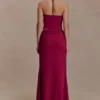 Celina Chiffon Overlay Maxi Skirt – Cherry Red