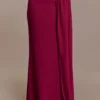 Celina Chiffon Overlay Maxi Skirt – Cherry Red