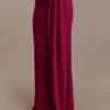 Celina Chiffon Overlay Maxi Skirt – Cherry Red