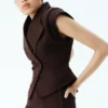 Charley Structured Tie Denim Top – Chocolate Charley Structured Tie Denim Top – Chocolate