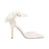 Charmed Satin Bow Heel – White Charmed Satin Bow Heel – White