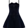 Cheyenne Scallop Denim Mini Dress – Indigo Blue Cheyenne Scallop Denim Mini Dress – Indigo Blue