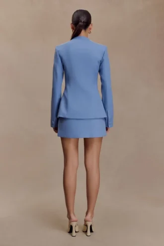 Christel Suiting Fitted Blazer – Ocean Blue