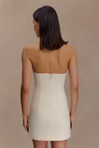 Christina Cross Over Mini Dress – Buttercream