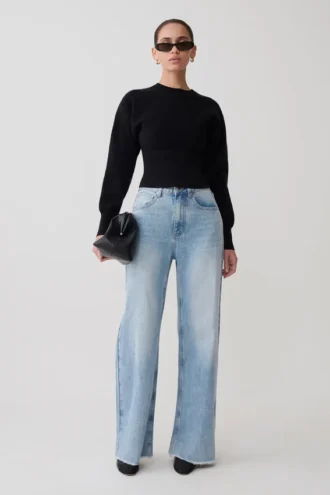 Ciaralee Cinched Waist Jumper – Black