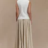 Clarence Linen A-Line Maxi Skirt – Natural Clarence Linen A-Line Maxi Skirt – Natural