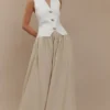 Clarence Linen A-Line Maxi Skirt – Natural Clarence Linen A-Line Maxi Skirt – Natural