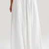 Clarence Linen A-Line Maxi Skirt – White Clarence Linen A-Line Maxi Skirt – White