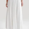 Clarence Linen A-Line Maxi Skirt – White Clarence Linen A-Line Maxi Skirt – White