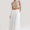 Clarence Linen A-Line Maxi Skirt – White Clarence Linen A-Line Maxi Skirt – White
