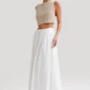 Clarence Linen A-Line Maxi Skirt – White Clarence Linen A-Line Maxi Skirt – White